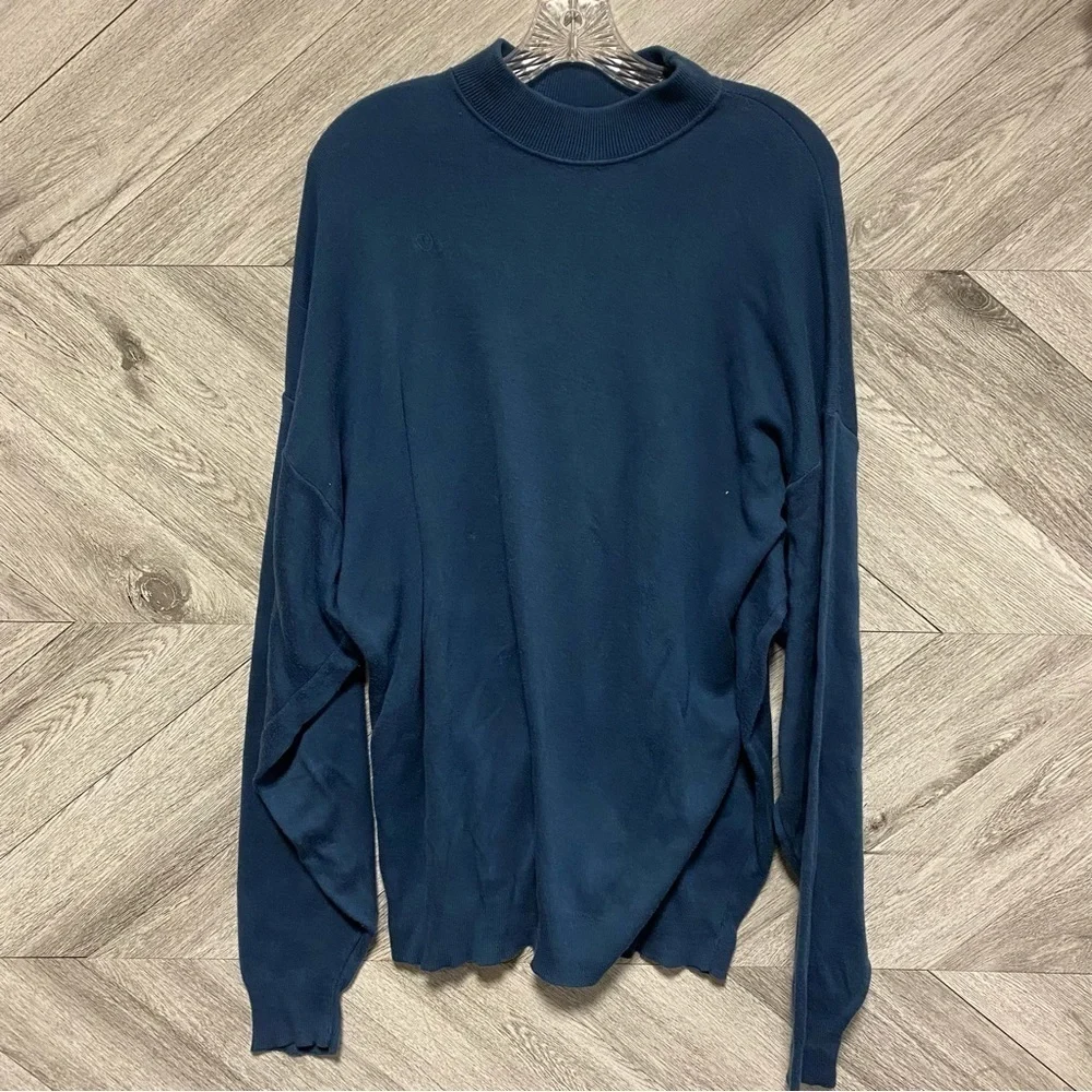 Geoffrey Beene | Blue High Mock Neck SweaTer Size XL